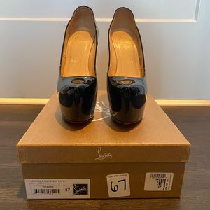 Christian Louboutin Black Patent Leather Daffodil Platform Heeled Pumps